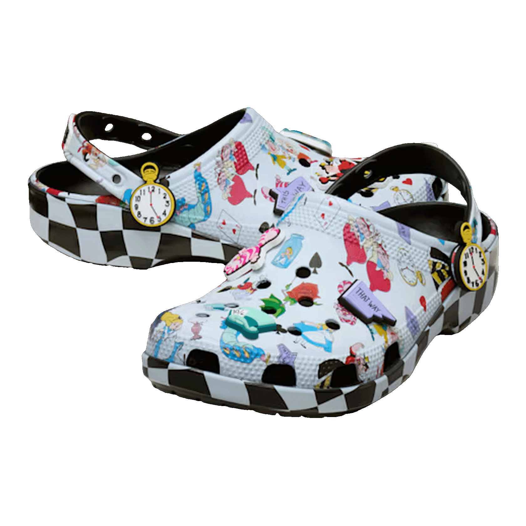 Crocs Classic Clog Disney Alice in Wonderland Print Side