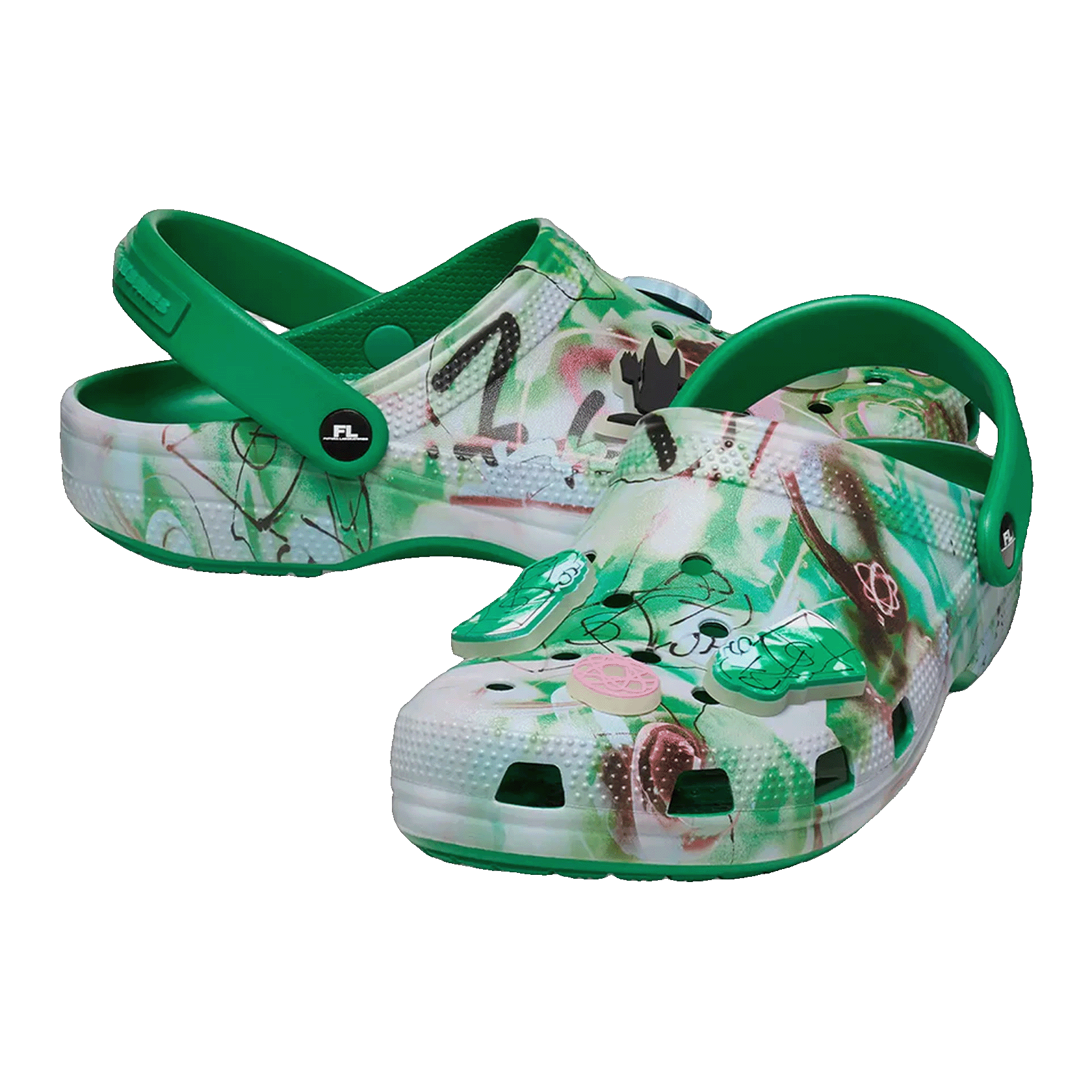 Crocs Classic Clog Futura Laboratories Green Ivy Side