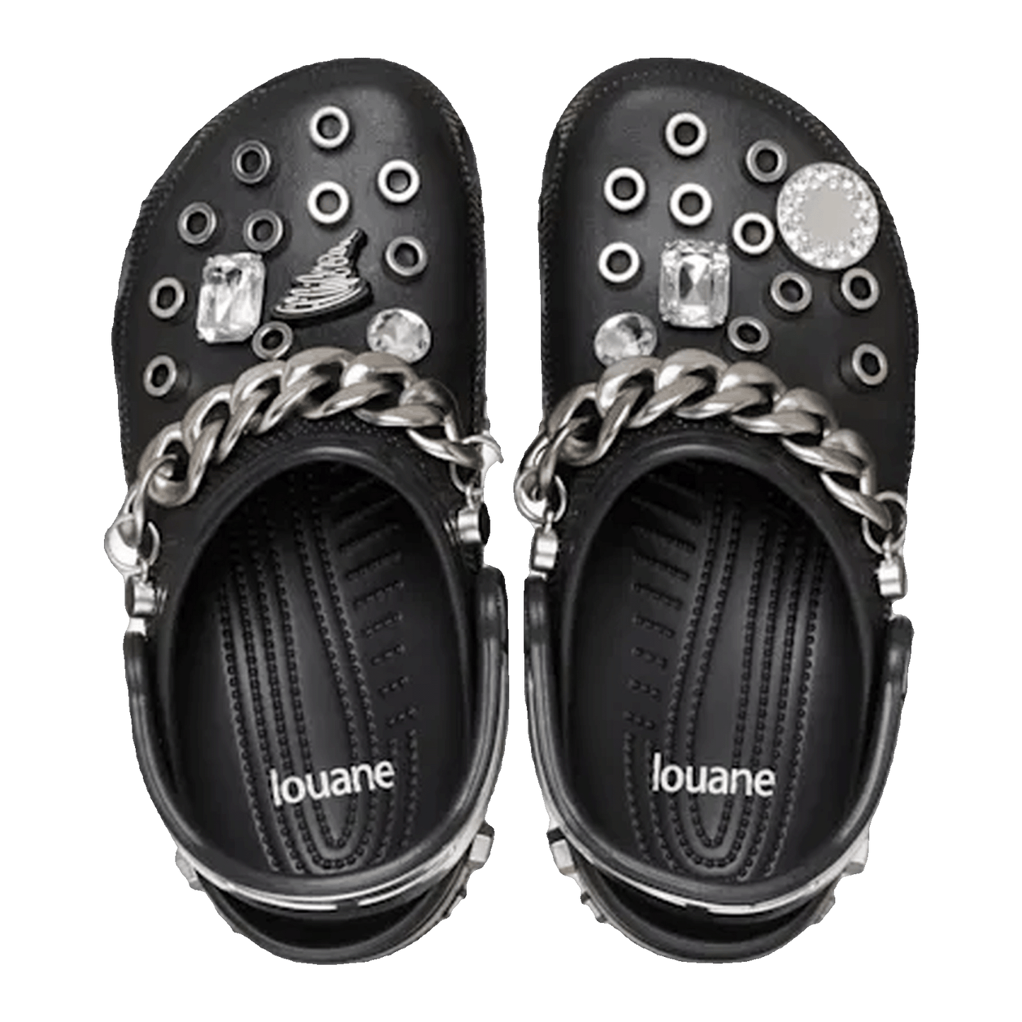 Crocs Classic Clog Louane Black Metallic Silver Oben