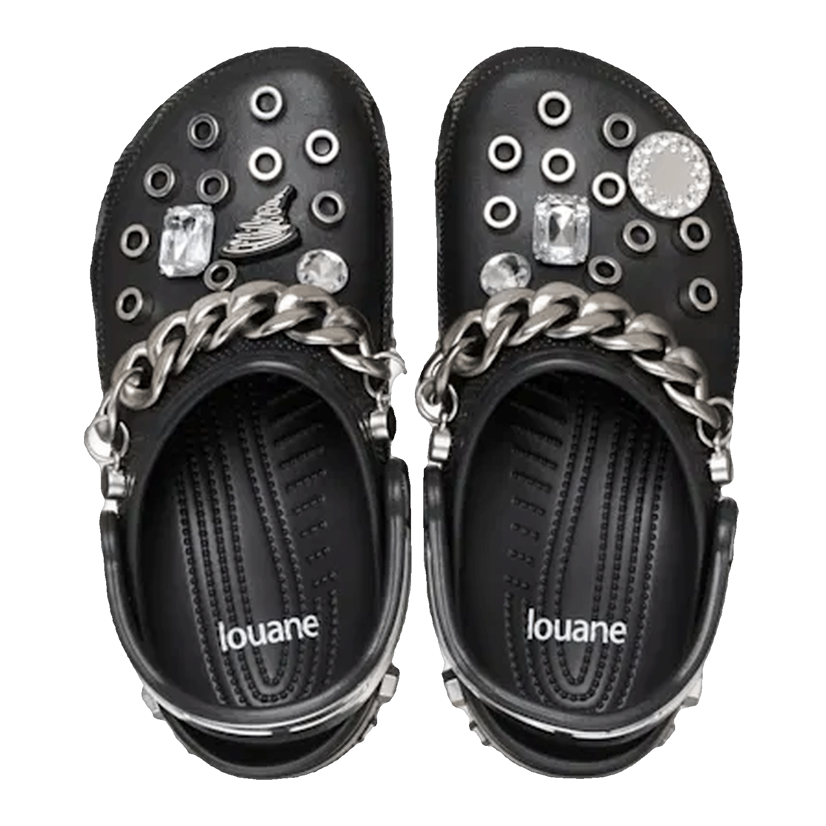 Crocs Classic Clog Louane Black Metallic Silver Oben