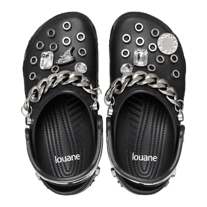 Crocs Classic Clog Louane Black Metallic Silver Oben