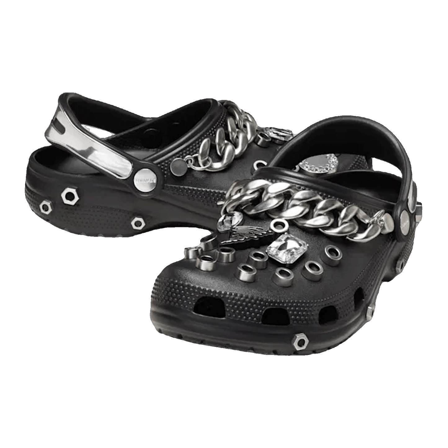 Crocs Classic Clog Louane Black Metallic Silver Side