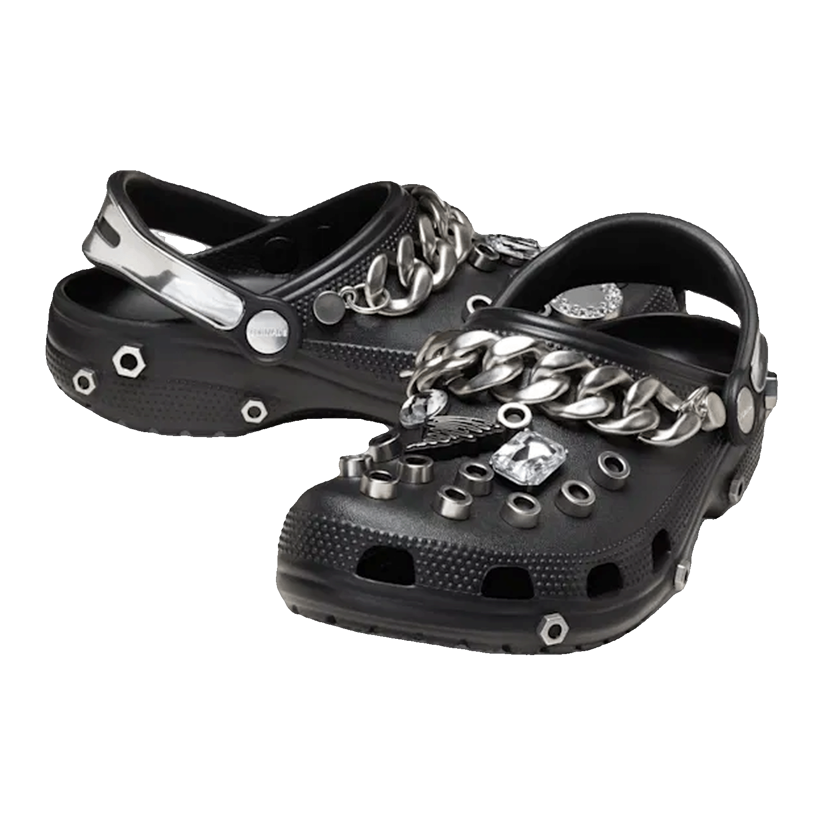 Crocs Classic Clog Louane Black Metallic Silver Side
