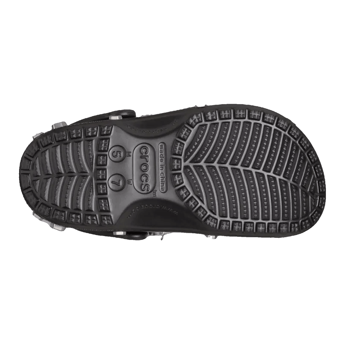 Crocs Classic Clog Louane Black Metallic Silver Sohle