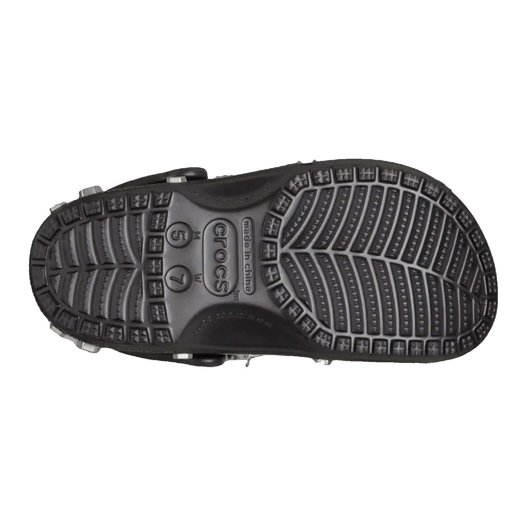 Crocs Classic Clog Louane Black Metallic Silver Sohle