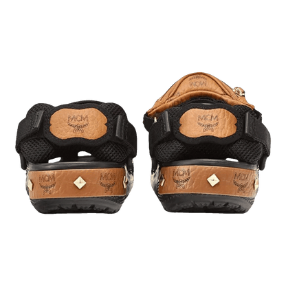 Crocs Classic Clog MCM Visetos Belt Bag Black Cognac Gold Back