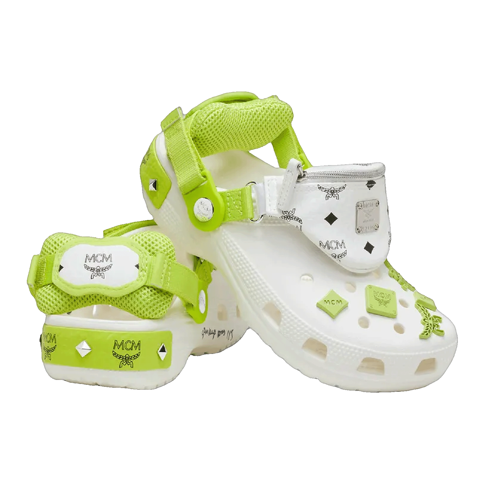 Crocs Classic Clog MCM White Green Side