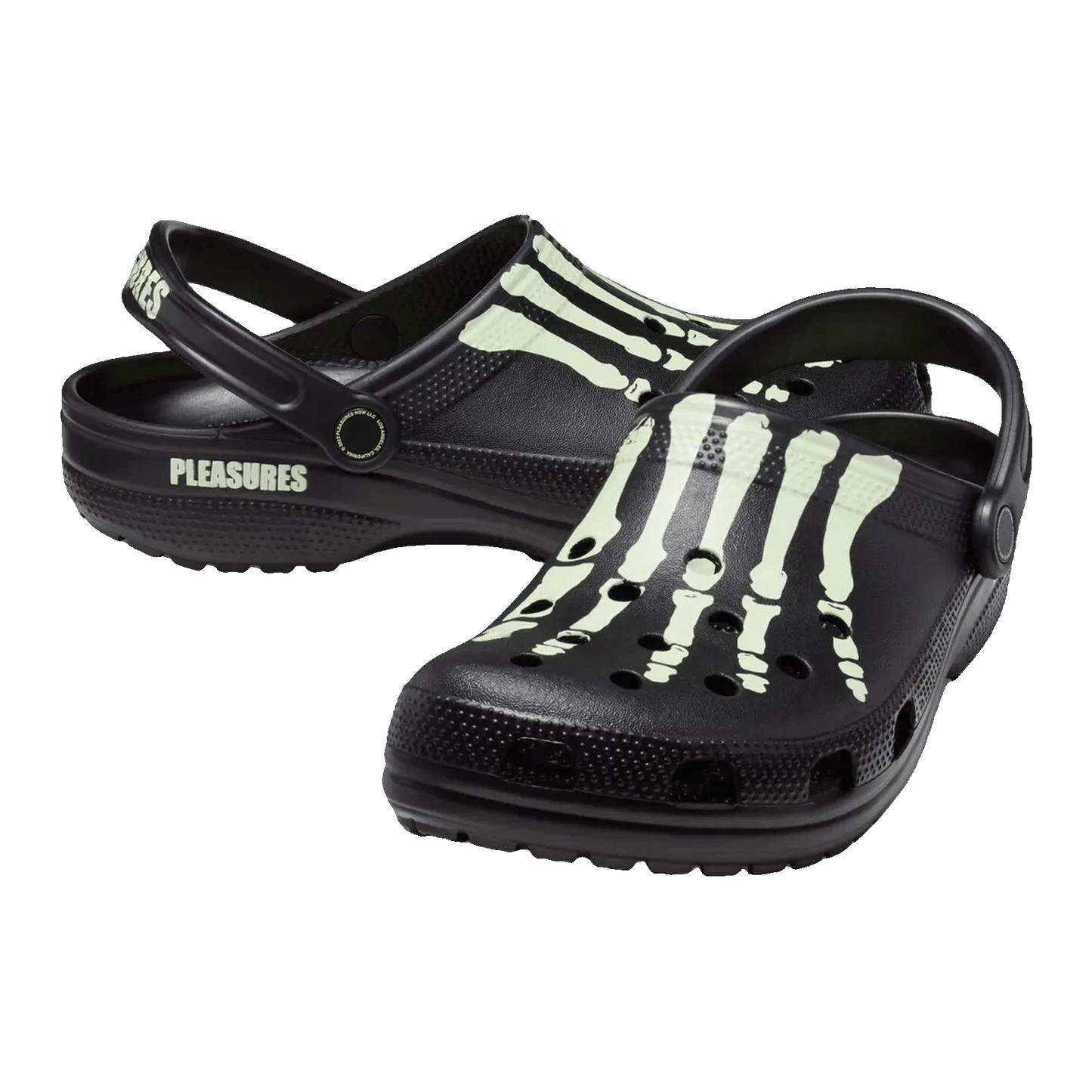 Crocs Classic Clog Pleasures Skeleton Black Glow Side