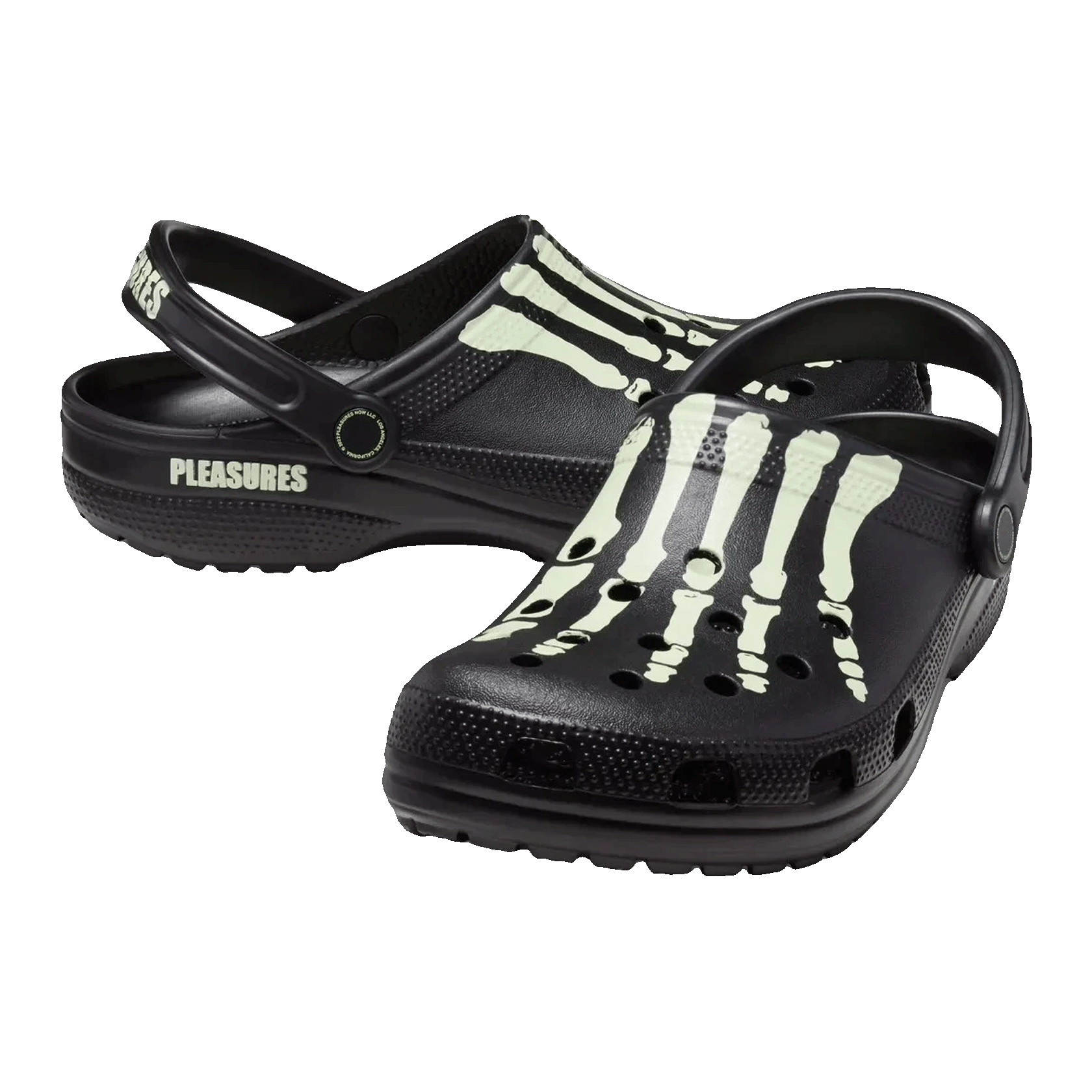 Crocs Classic Clog Pleasures Skeleton Black Glow Side