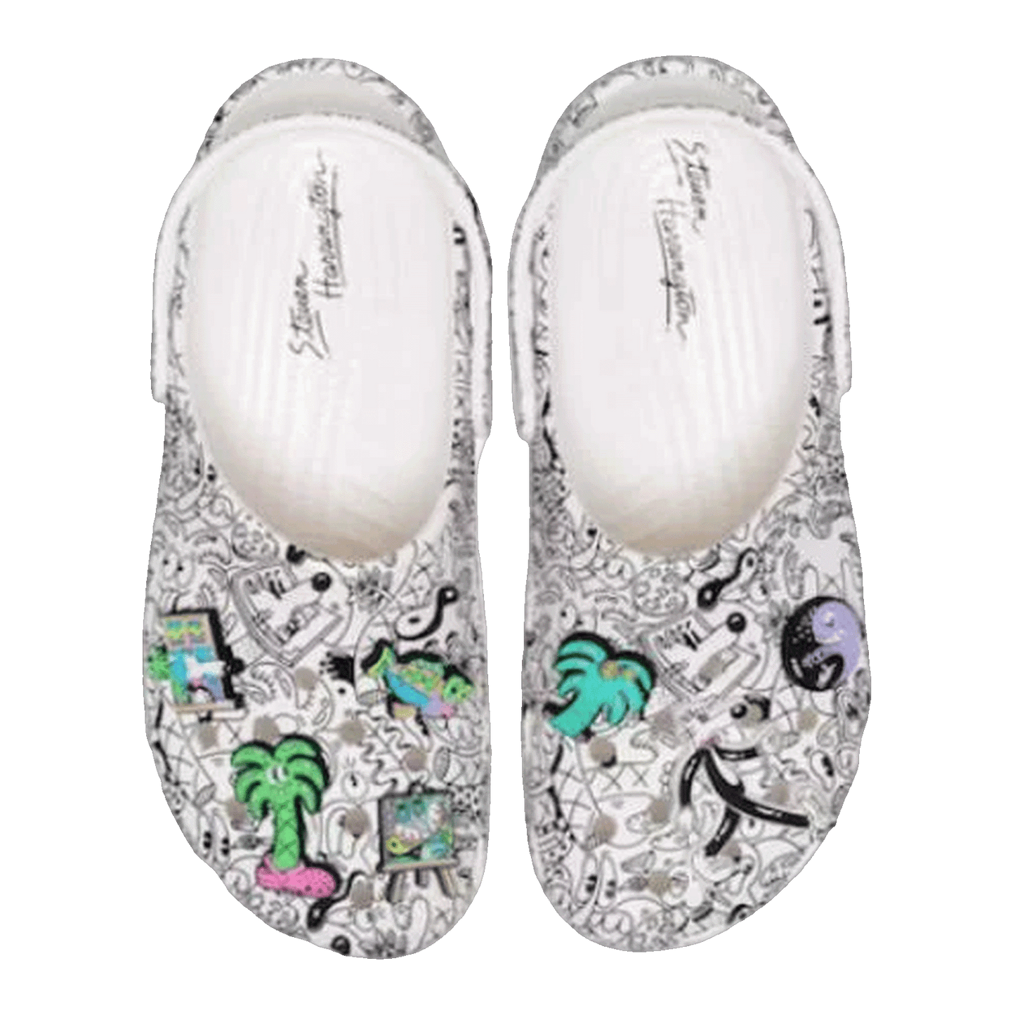 Crocs Classic Clog Steven Harrington Quickstrike White Black Oben