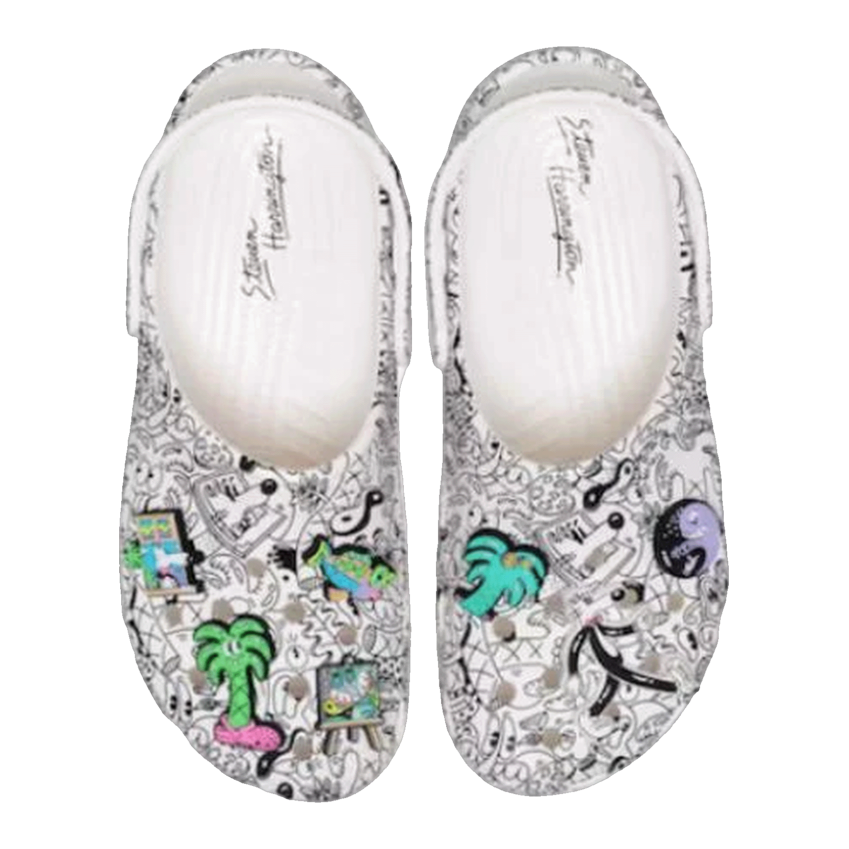 Crocs Classic Clog Steven Harrington Quickstrike White Black Oben