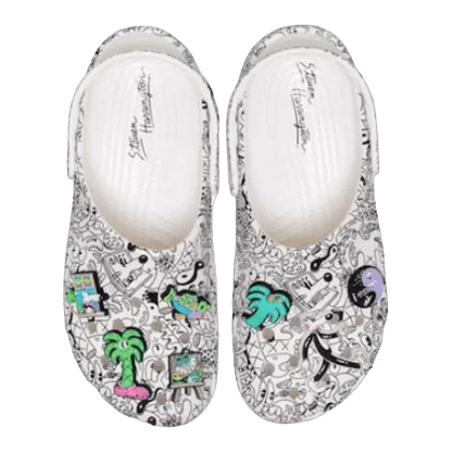 Crocs Classic Clog Steven Harrington Quickstrike White Black Oben