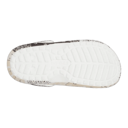 Crocs Classic Fleece Lined Clog Bandana Black White Chai Sohle