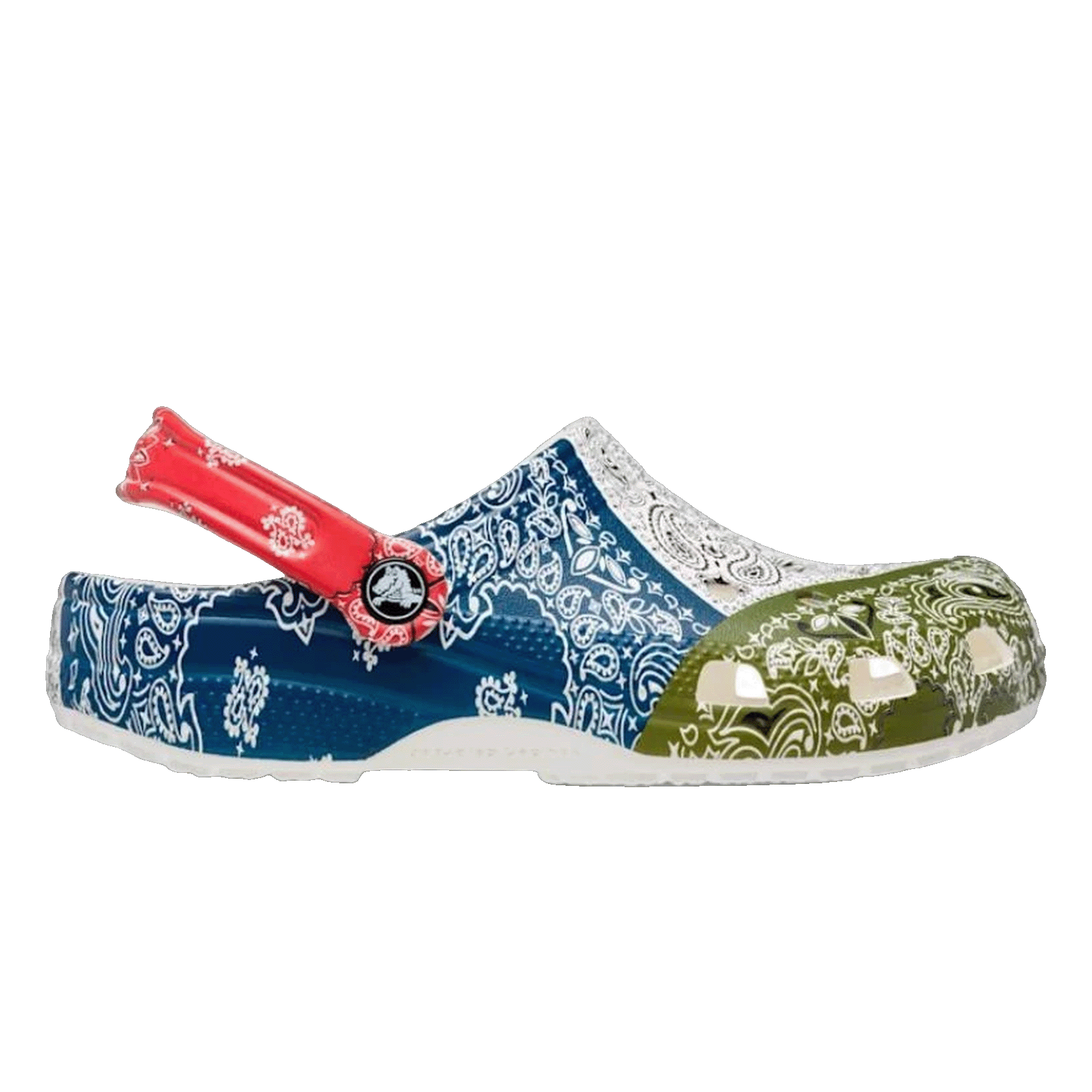 Crocs Classic Fleece Lined Clog Bandana White Red Blue Green