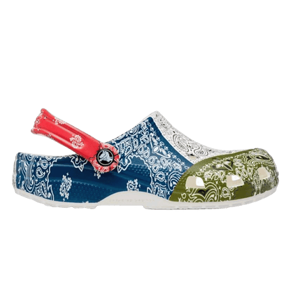 Crocs Classic Fleece Lined Clog Bandana White Red Blue Green
