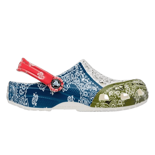 Crocs Classic Fleece Lined Clog Bandana White Red Blue Green