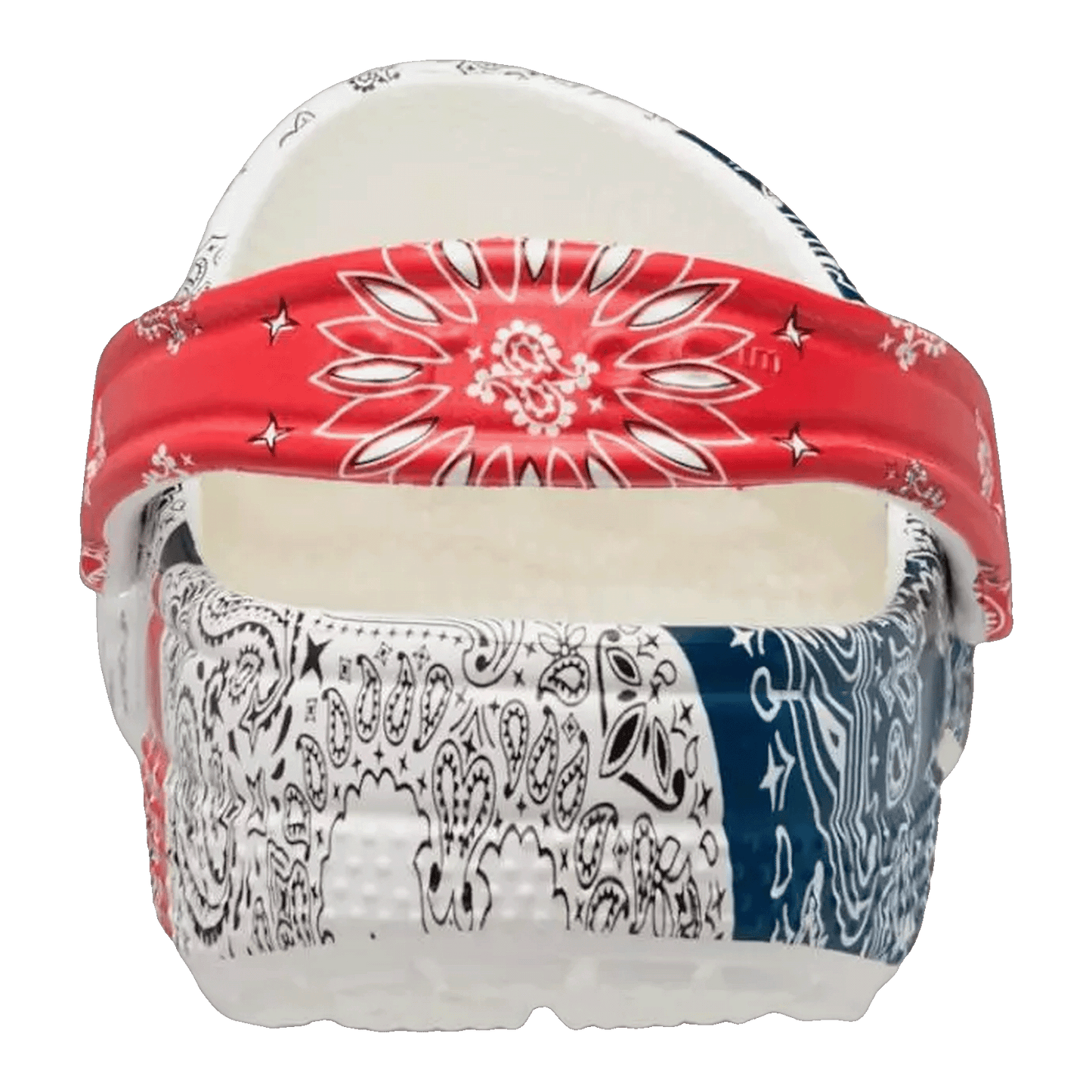 Crocs Classic Fleece Lined Clog Bandana White Red Blue Green Back