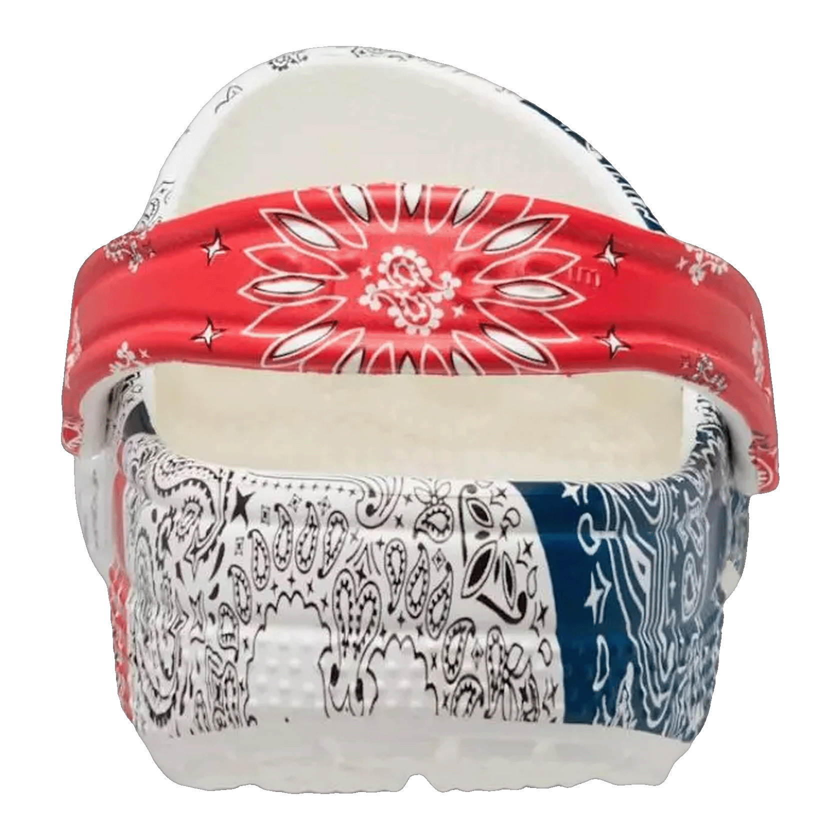 Crocs Classic Fleece Lined Clog Bandana White Red Blue Green Back