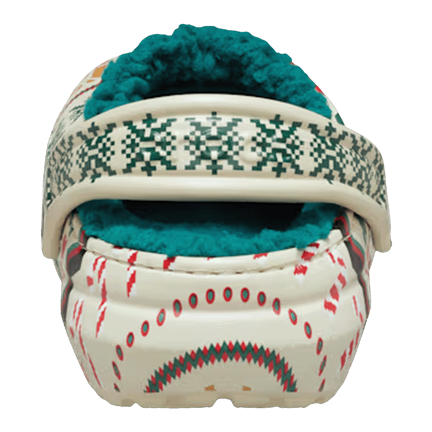 Crocs Classic Lined Clog Fair Isle Bone Back