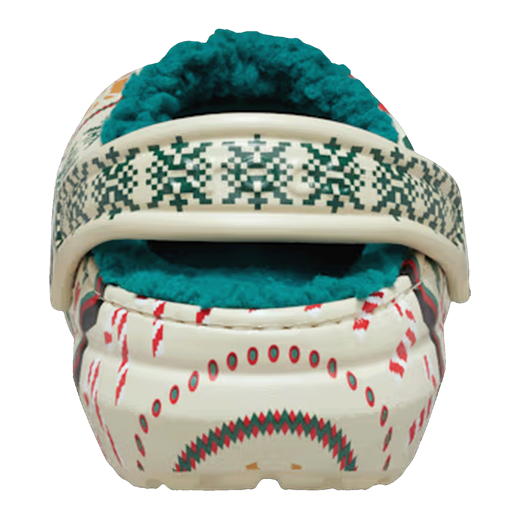 Crocs Classic Lined Clog Fair Isle Bone Back