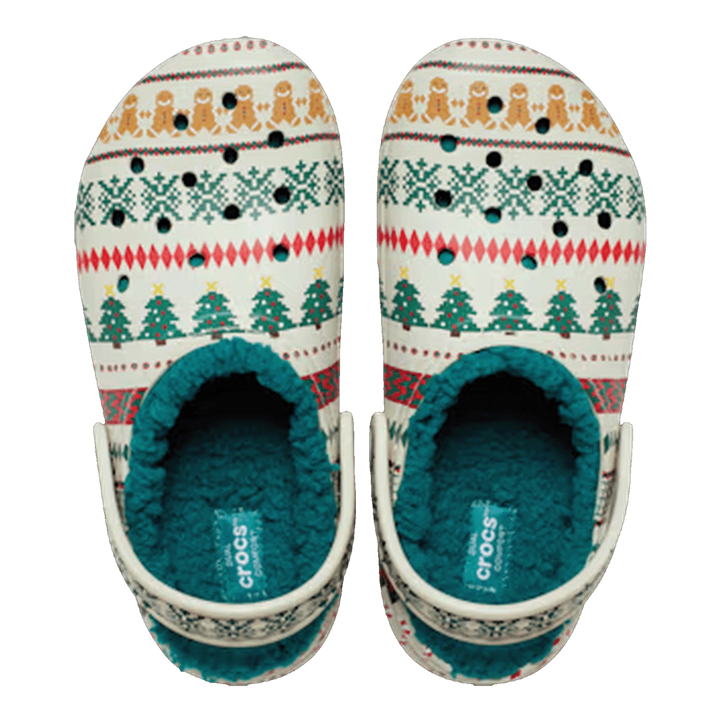 Crocs Classic Lined Clog Fair Isle Bone Oben