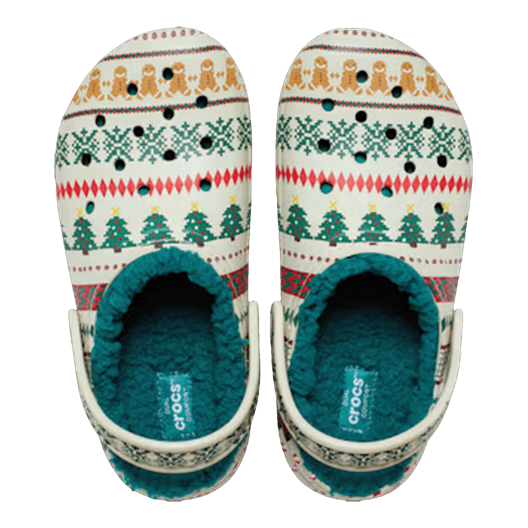 Crocs Classic Lined Clog Fair Isle Bone Oben