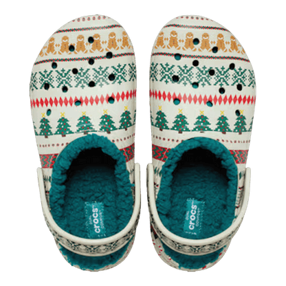 Crocs Classic Lined Clog Fair Isle Bone Oben