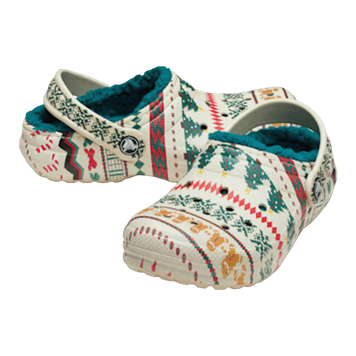 Crocs Classic Lined Clog Fair Isle Bone Side