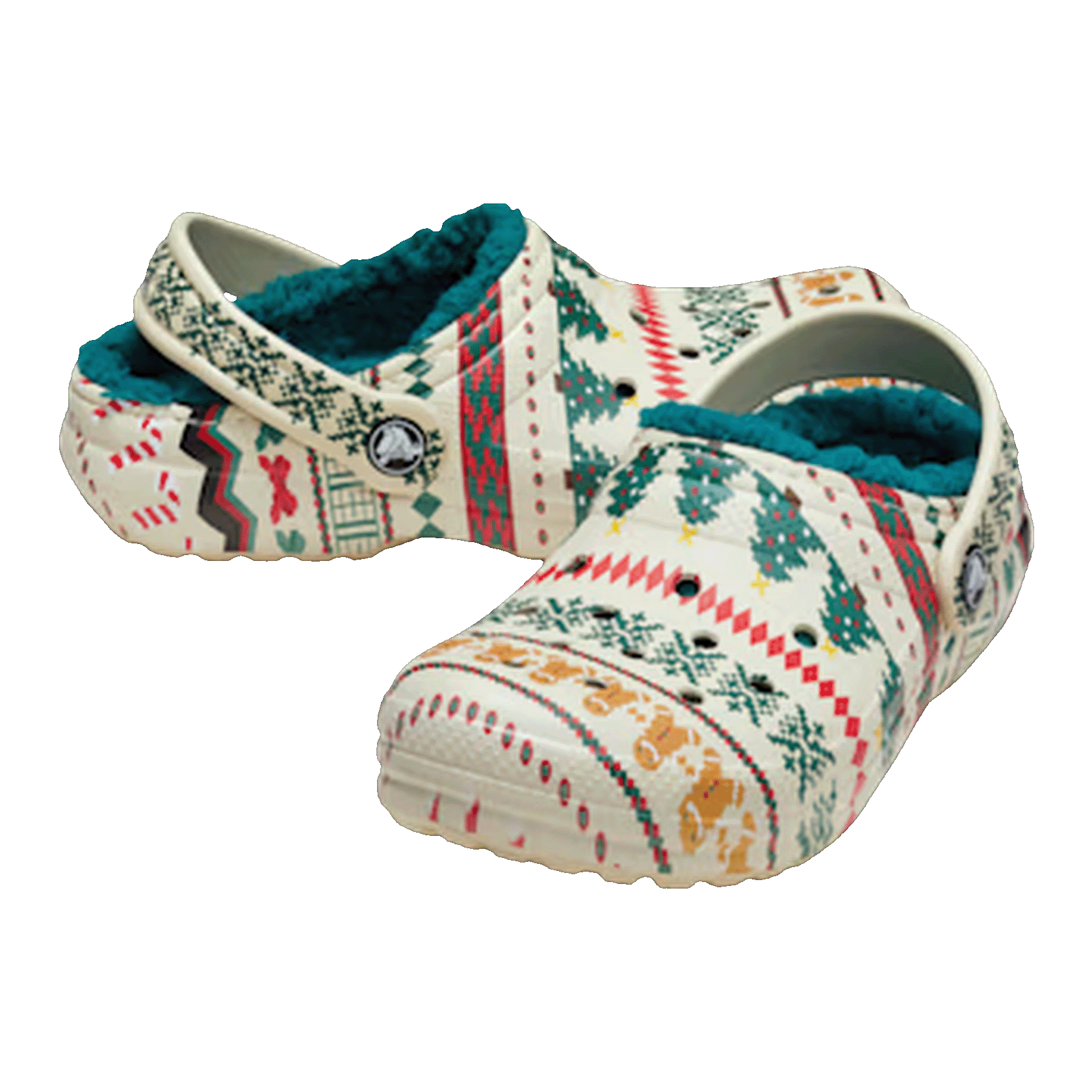Crocs Classic Lined Clog Fair Isle Bone Side