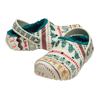 Crocs Classic Lined Clog Fair Isle Bone Side