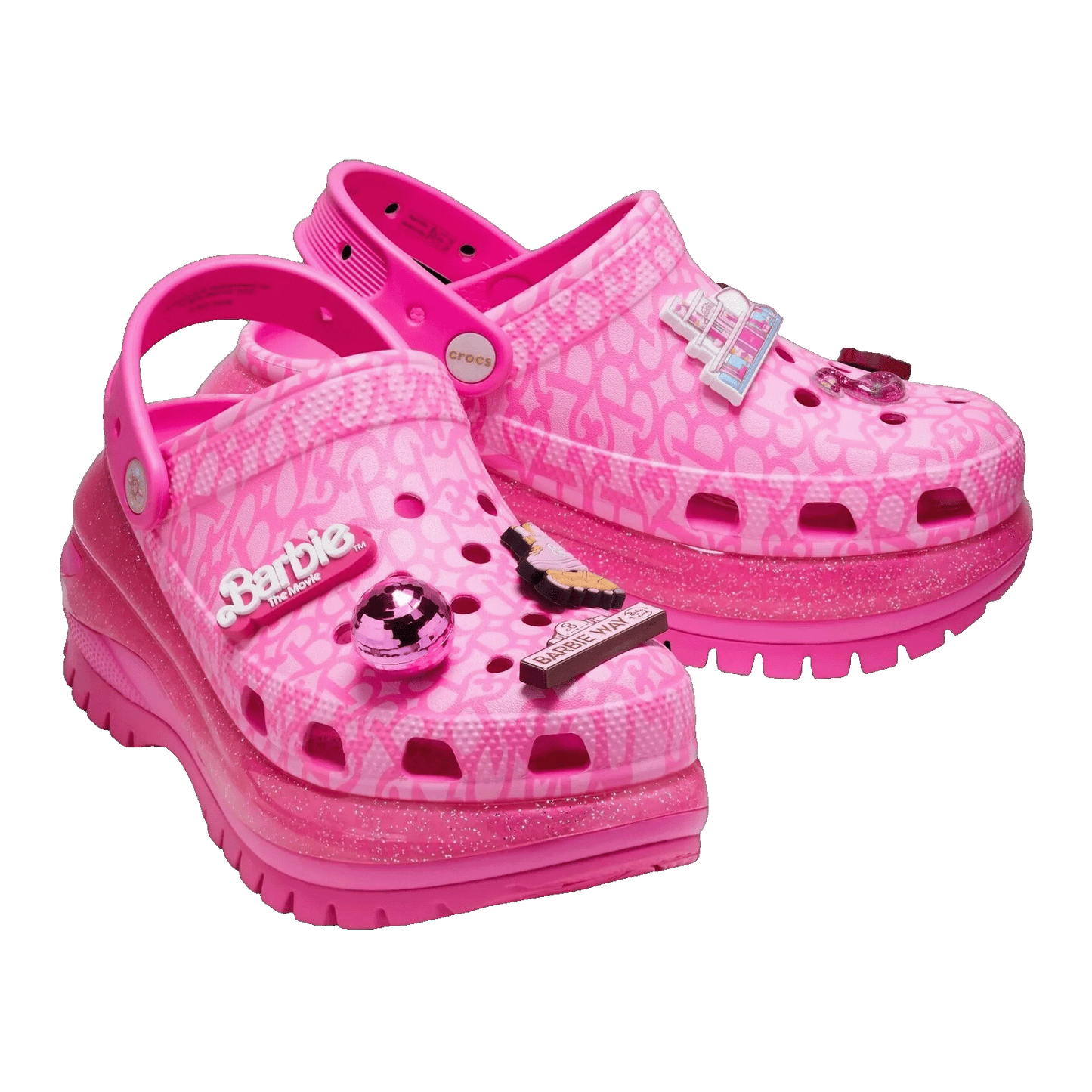 Crocs Classic Mega Crush Clog Barbie The Movie Electric Pink Side
