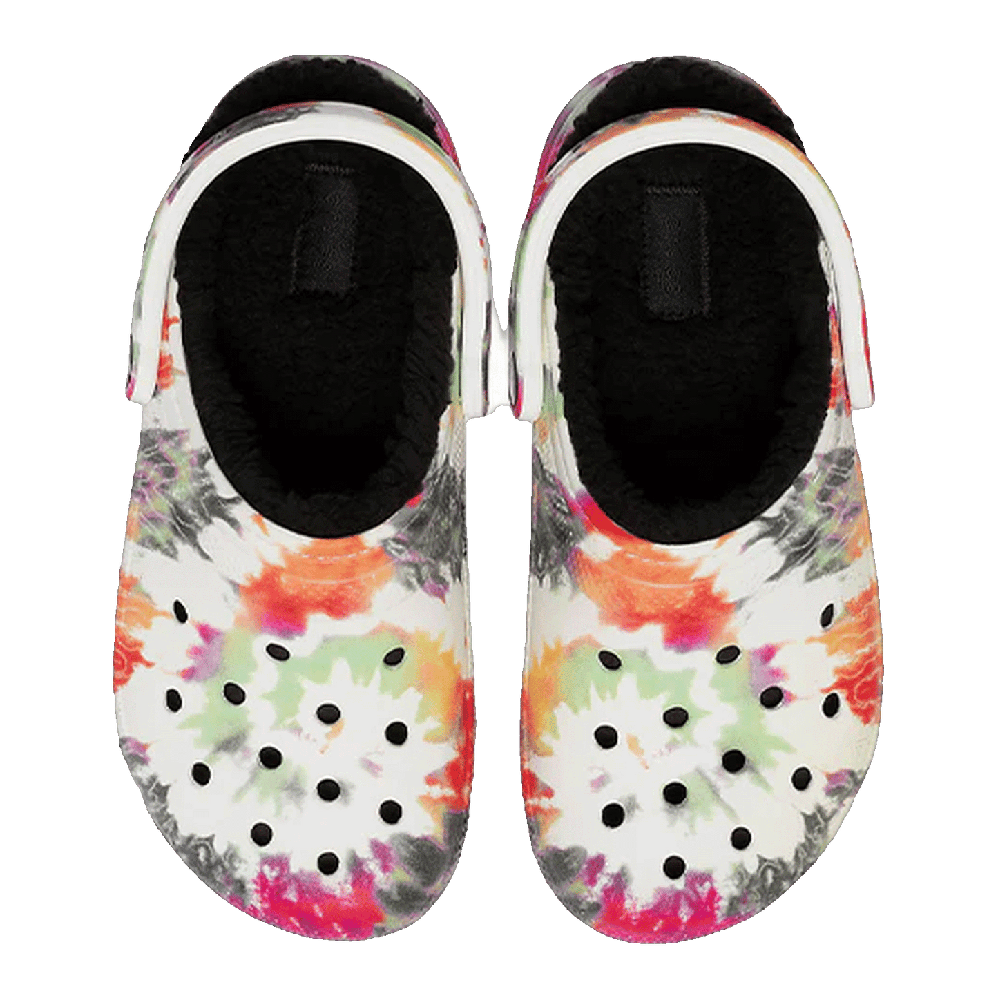 Crocs Classic Tie-Dye Lined Clog Black Multi Oben