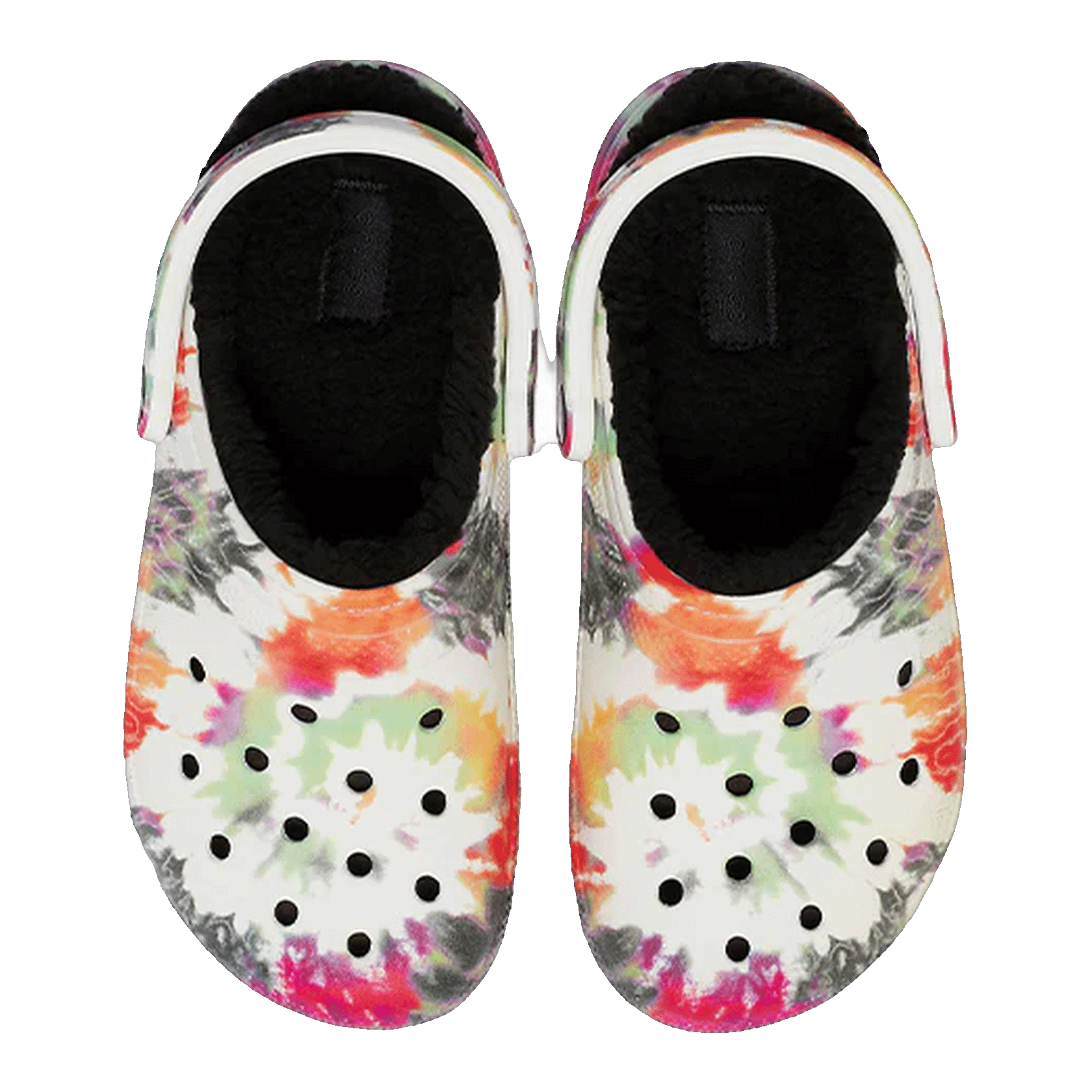 Crocs Classic Tie-Dye Lined Clog Black Multi Oben