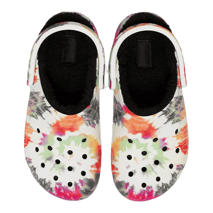 Crocs Classic Tie-Dye Lined Clog Black Multi Oben