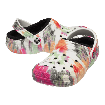 Crocs Classic Tie-Dye Lined Clog Black Multi Side