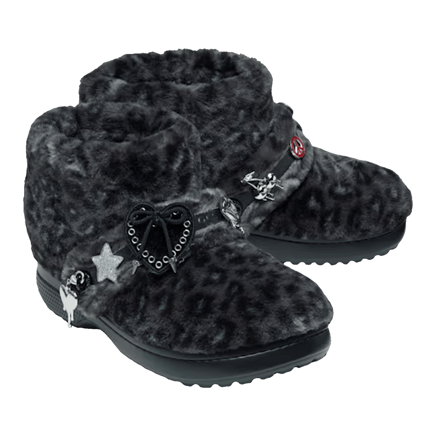 Crocs Classic Unfurgettable Boot Black Leopard Side