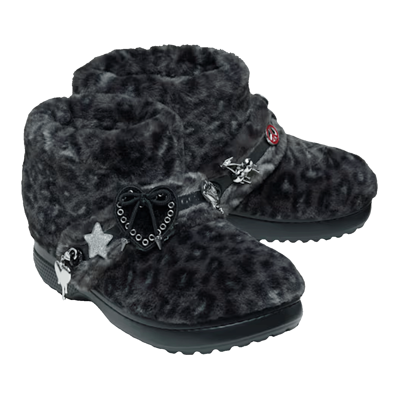 Crocs Classic Unfurgettable Boot Black Leopard Side