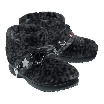Crocs Classic Unfurgettable Boot Black Leopard Side