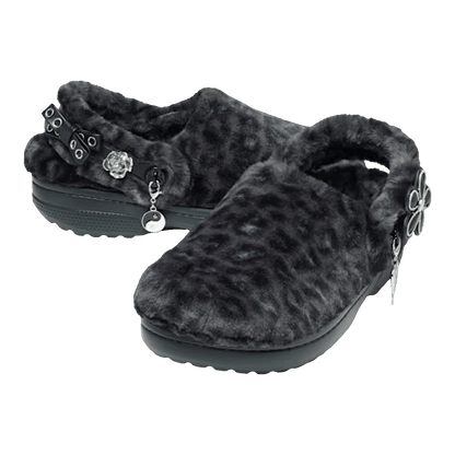 Crocs Classic Unfurgettable Clog Black Leopard Side
