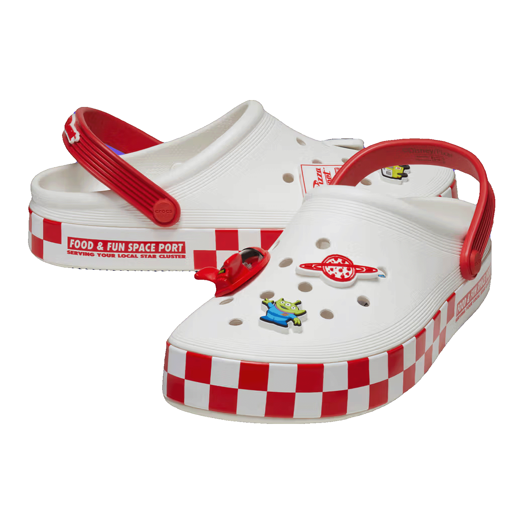 Crocs Off Court Clog Toy Story Pizza Planet Side