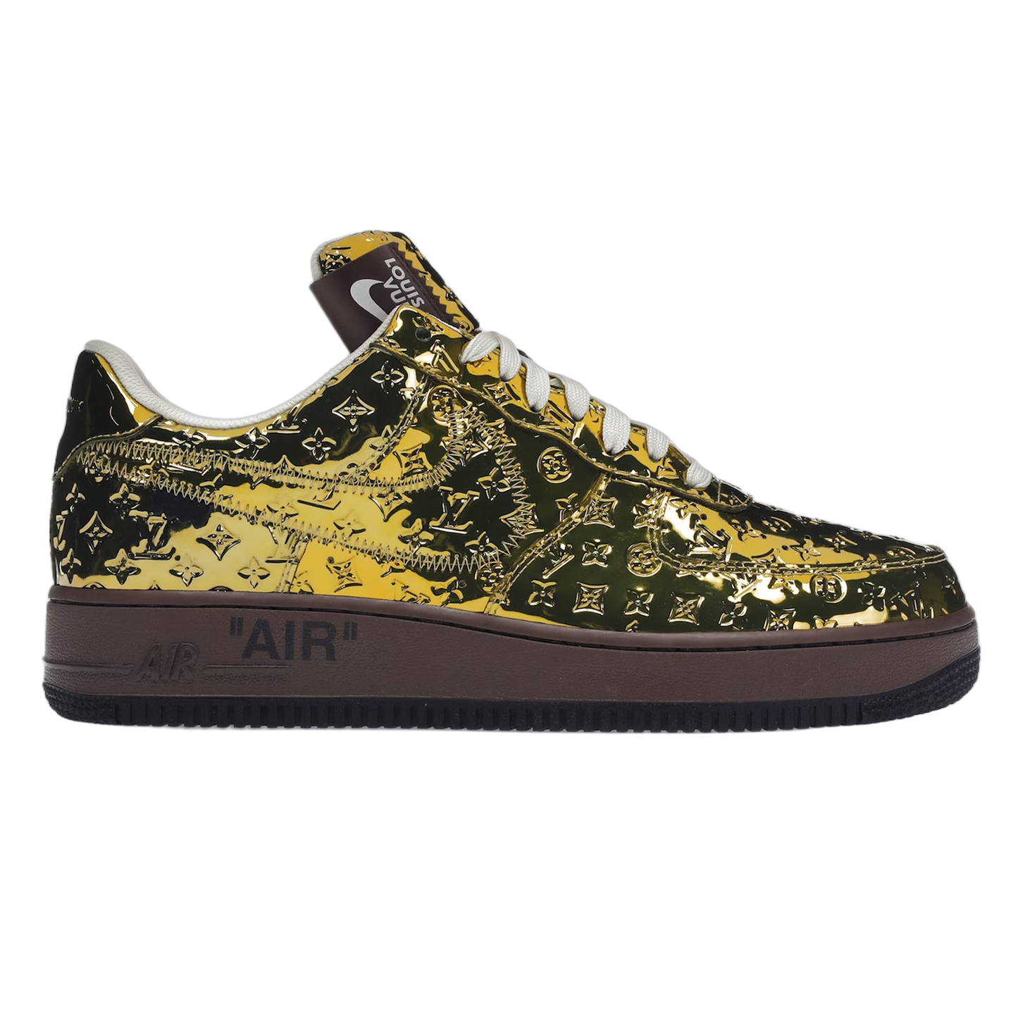 Louis Vuitton Nike Air Force 1 Low By Virgil Abloh Metallic Gold
