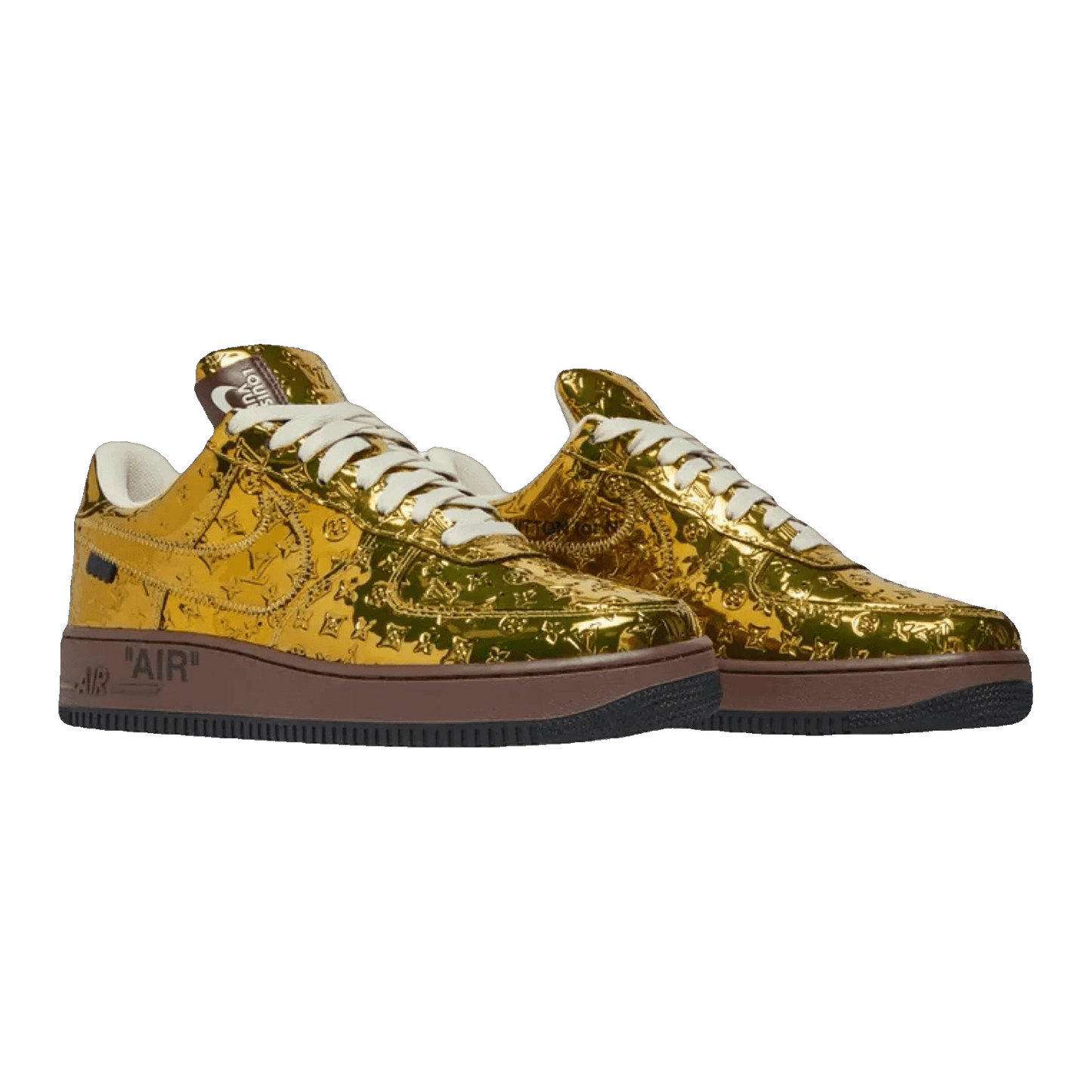Louis Vuitton Nike Air Force 1 Low By Virgil Abloh Metallic Gold