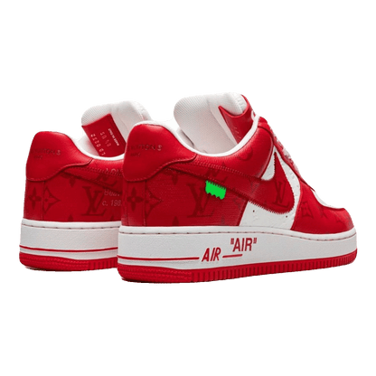 Louis Vuitton Nike Air Force 1 Low By Virgil Abloh White Red Back