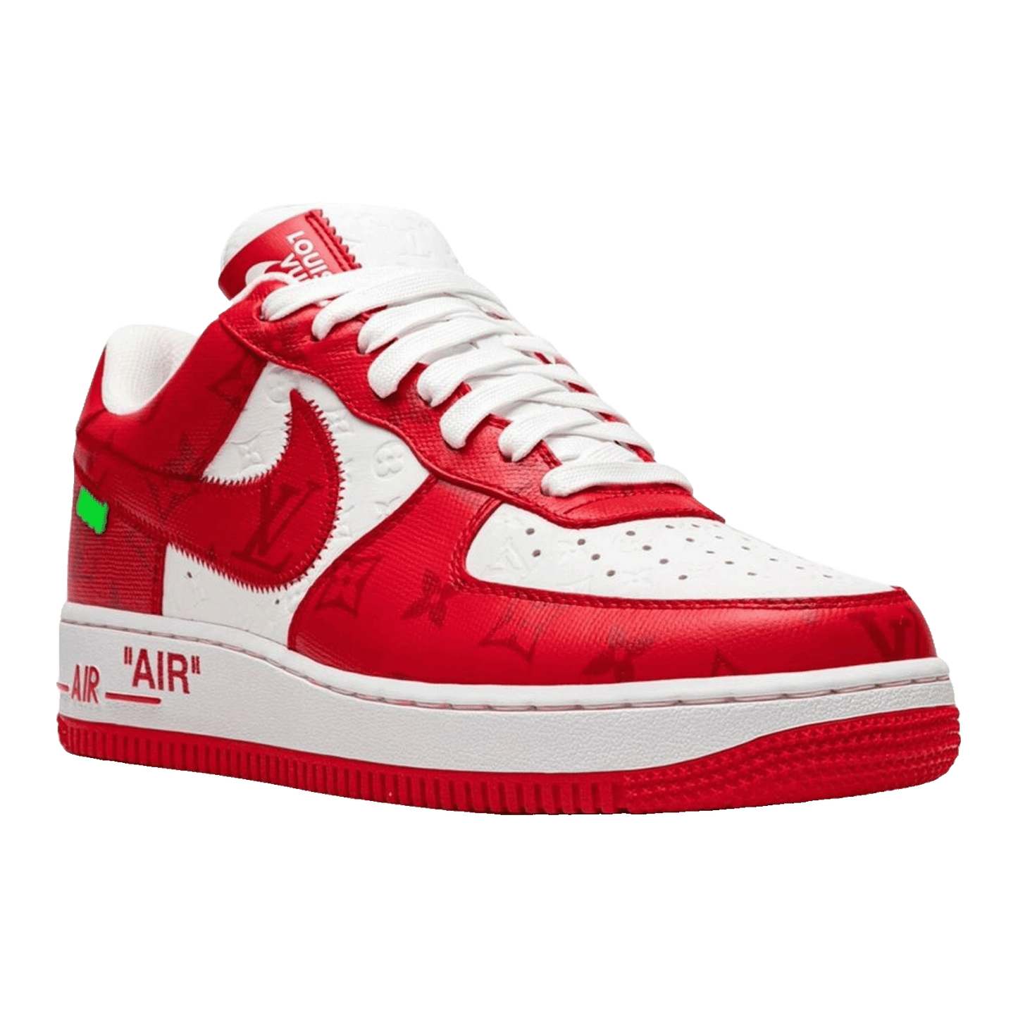 Louis Vuitton Nike Air Force 1 Low By Virgil Abloh White Red Side