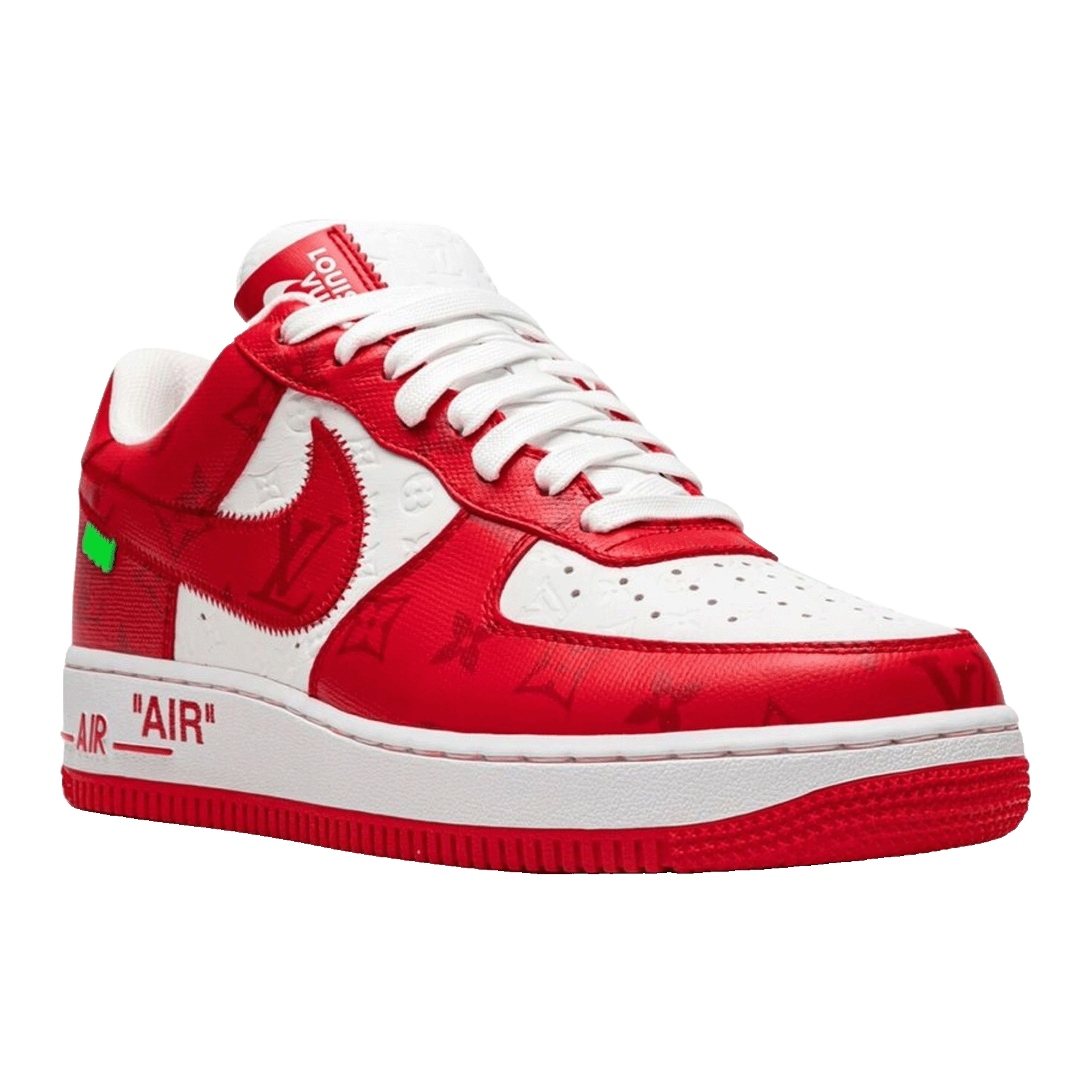 Louis Vuitton Nike Air Force 1 Low By Virgil Abloh White Red Side
