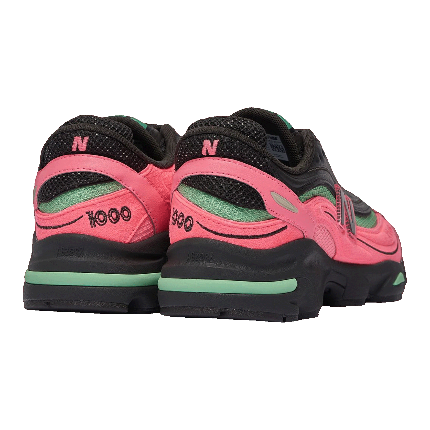 New Balance 1000 Black Pink (GS) Back GC1000DM