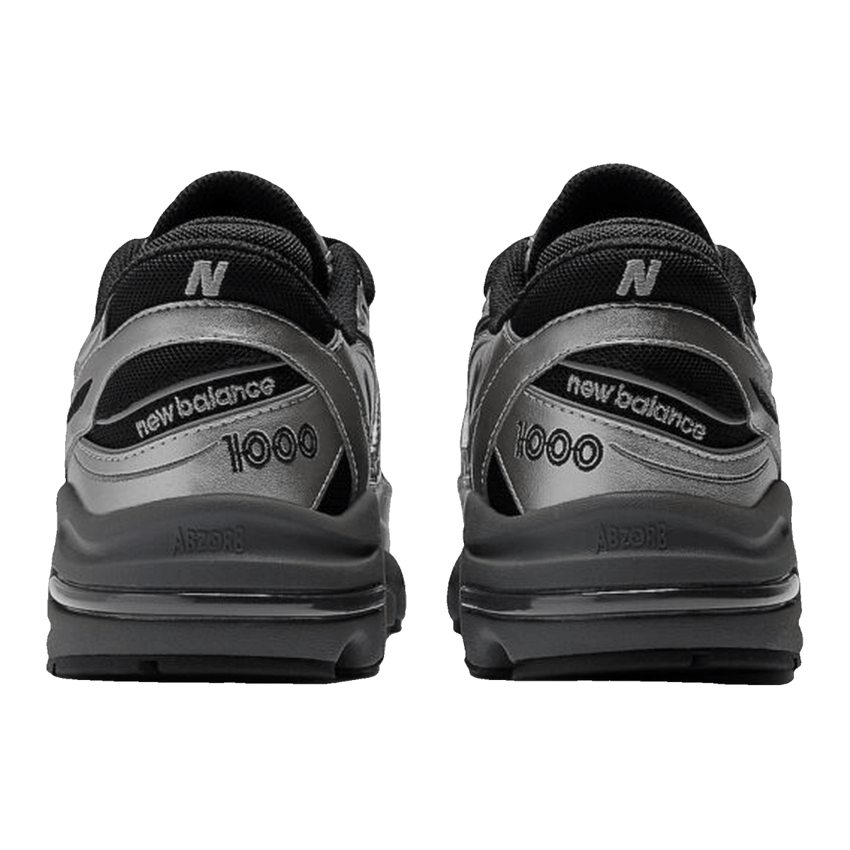 New Balance 1000 Black Silver Metallic Back M1000EGR