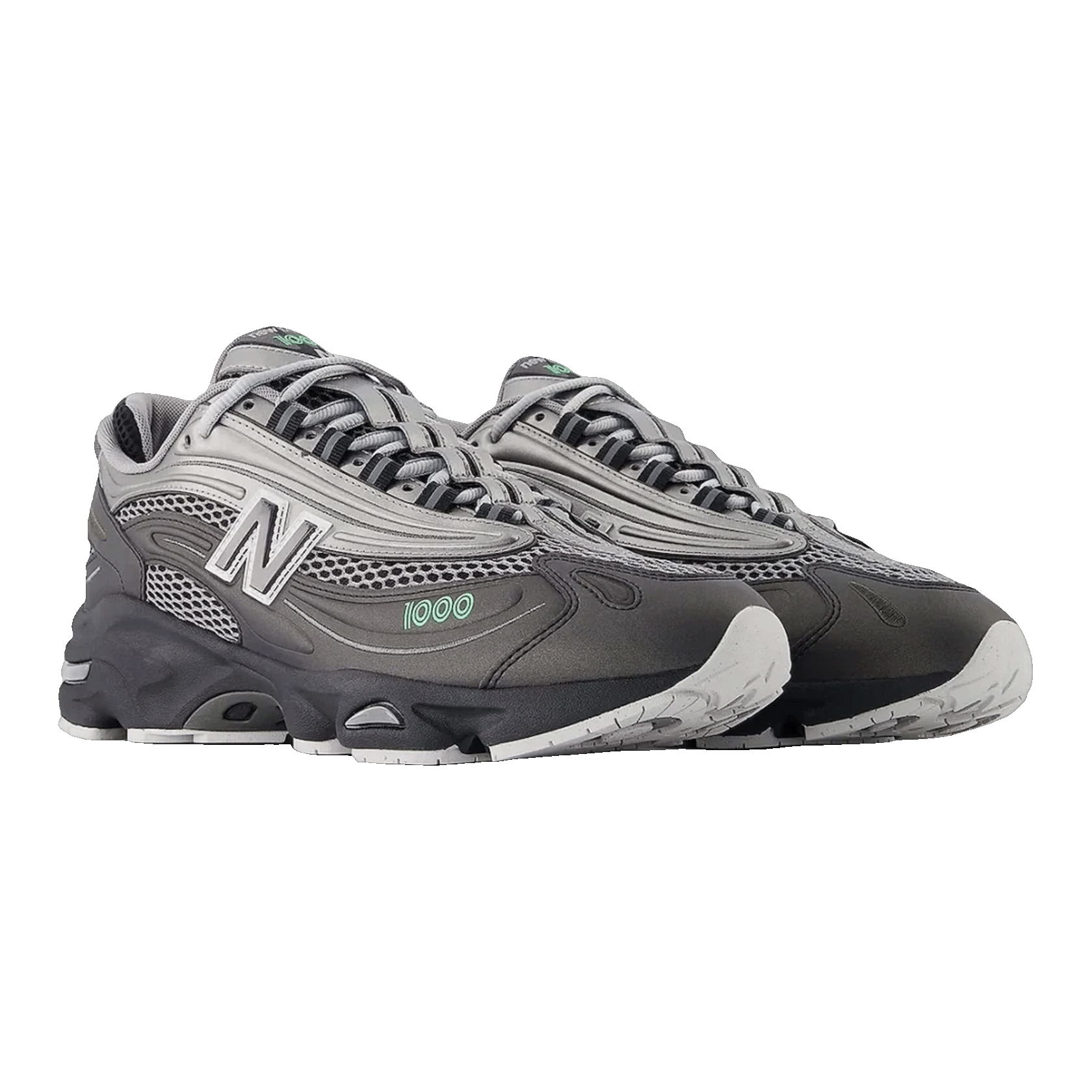 New Balance 1000 Dark Silver Metallic Lime Leaf Side M1000T