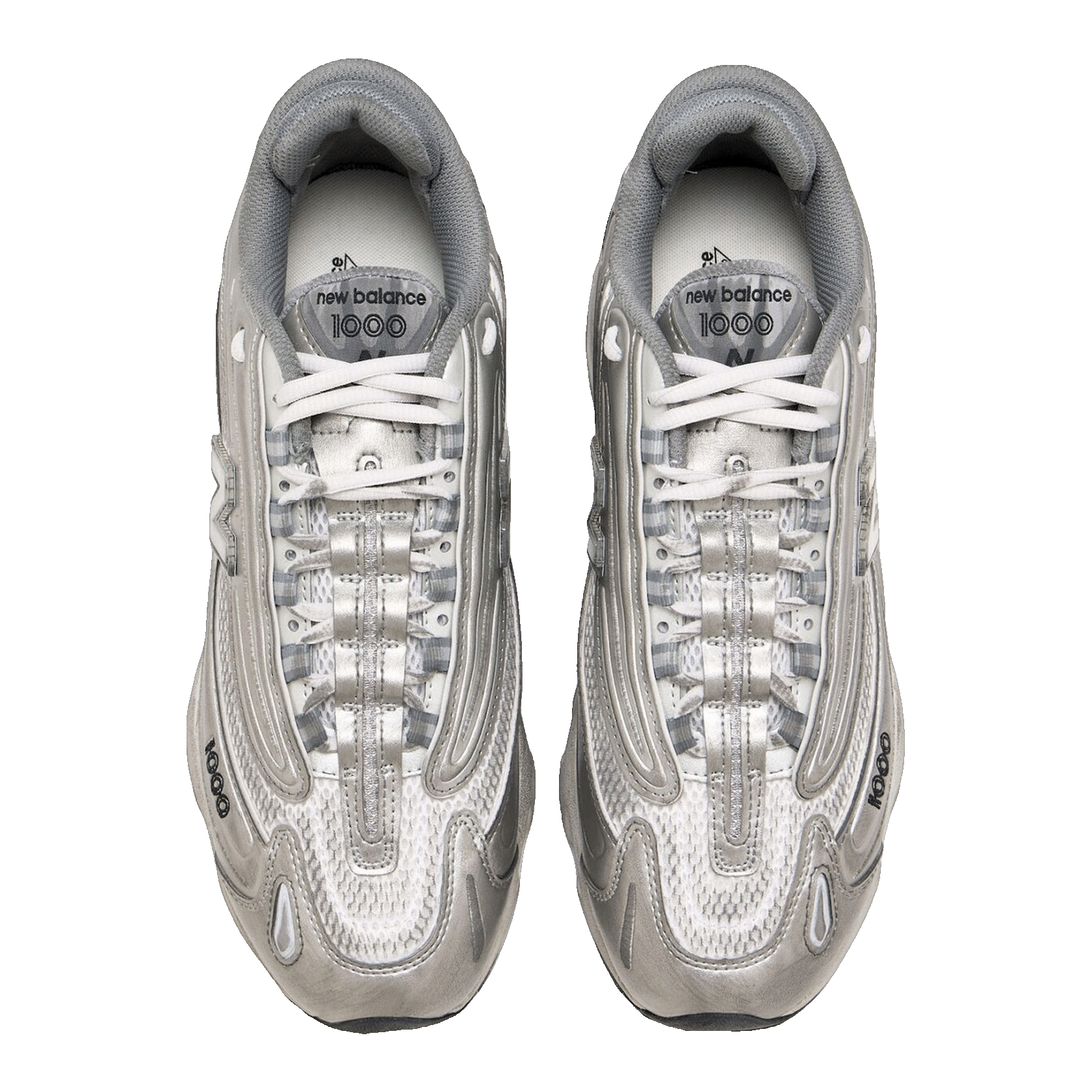 New Balance 1000 Silver Metallic Distressed Oben M1000G