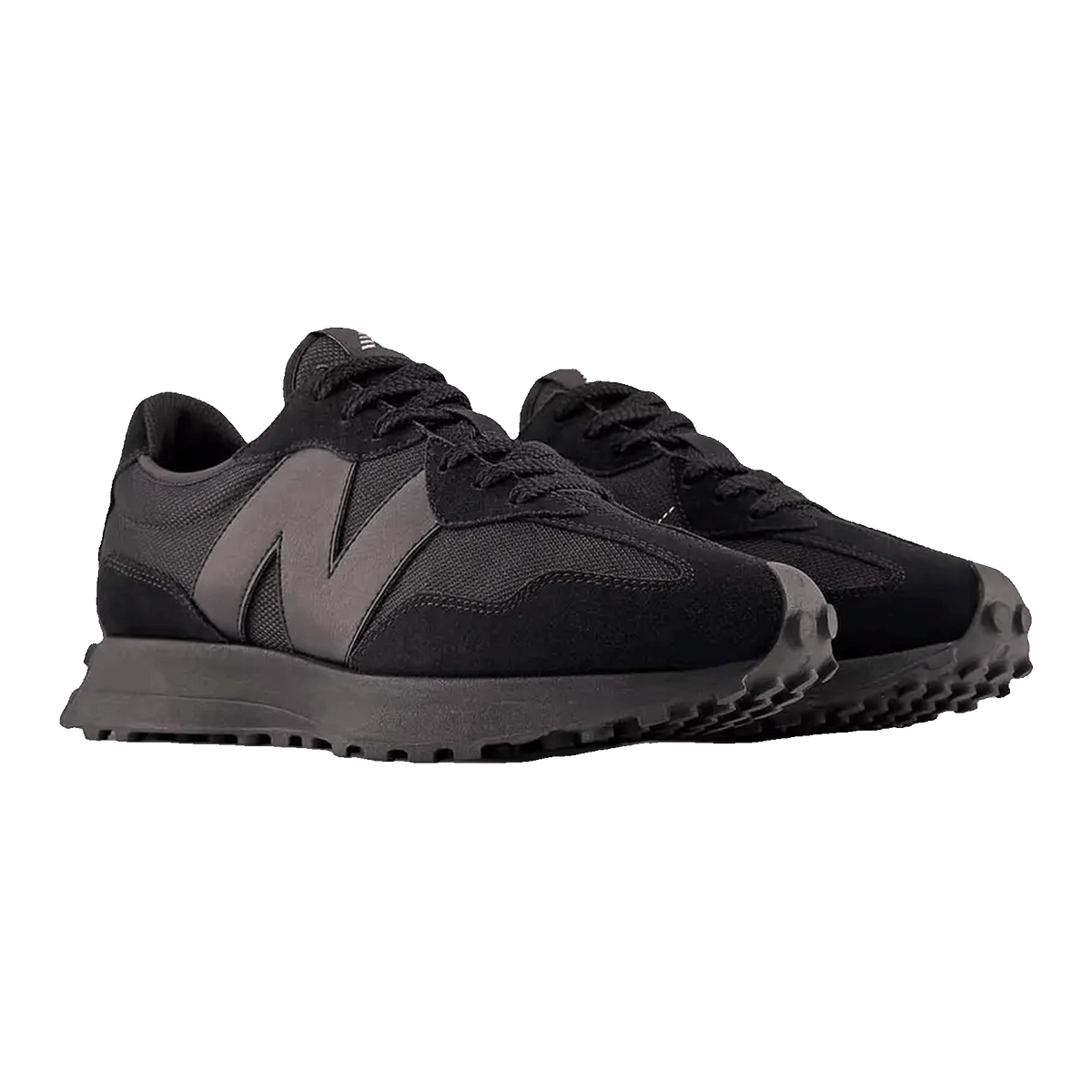 New Balance 327 Black White Tongue Logo Side MS327CTB